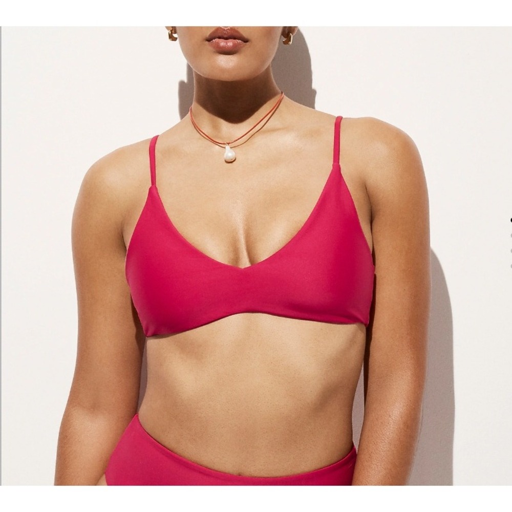 J.Crew Lana Bikini Top in Classic Sculpt Size Small Red Size Small Beach Boho